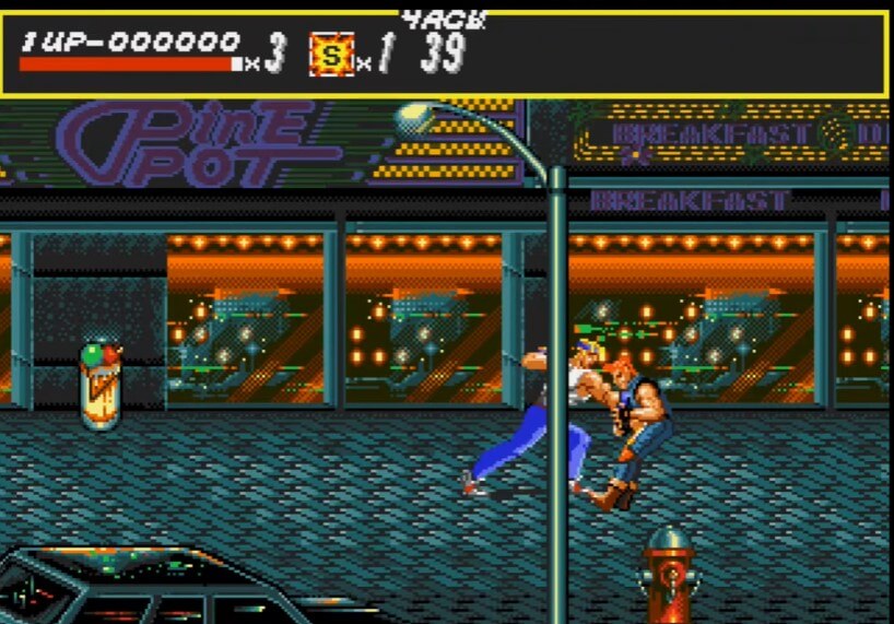 Streets Of Rage 1 - геймплей игры Sega Mega Drive\Genesis